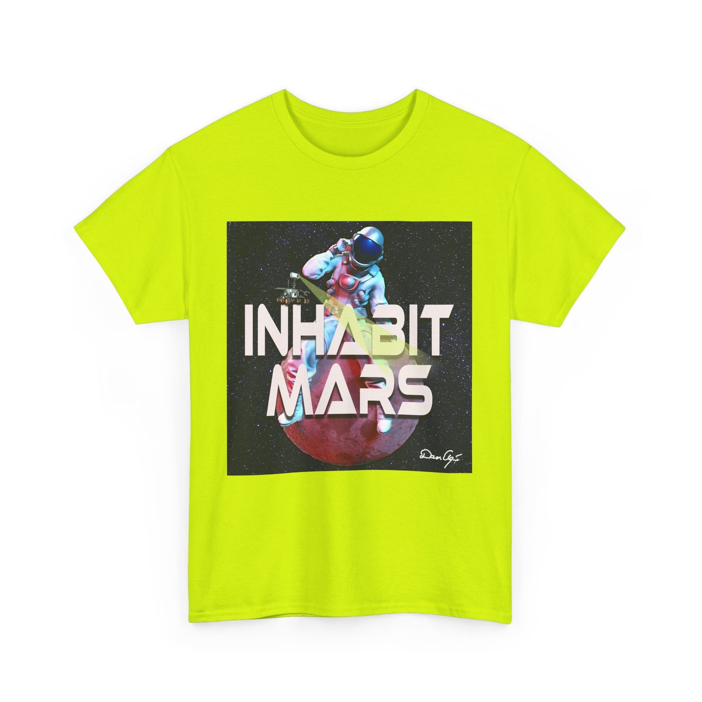 Inhabit Mars, Unisex Heavy Cotton Tee, Space, SpaceX, Universe, UFO, multiverse, graphic design, png, graphic design, t-shirts, tee
