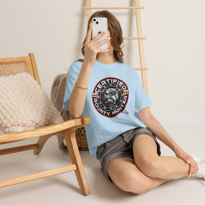 Certified Bounty Hunter, Unisex Heavy Cotton Tee, comedy, bulldog, print design, png, GraphicTees