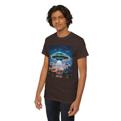 Retro Neon Alien UFO T-Shirt — "Conspiracy at DC" Graphic Tee