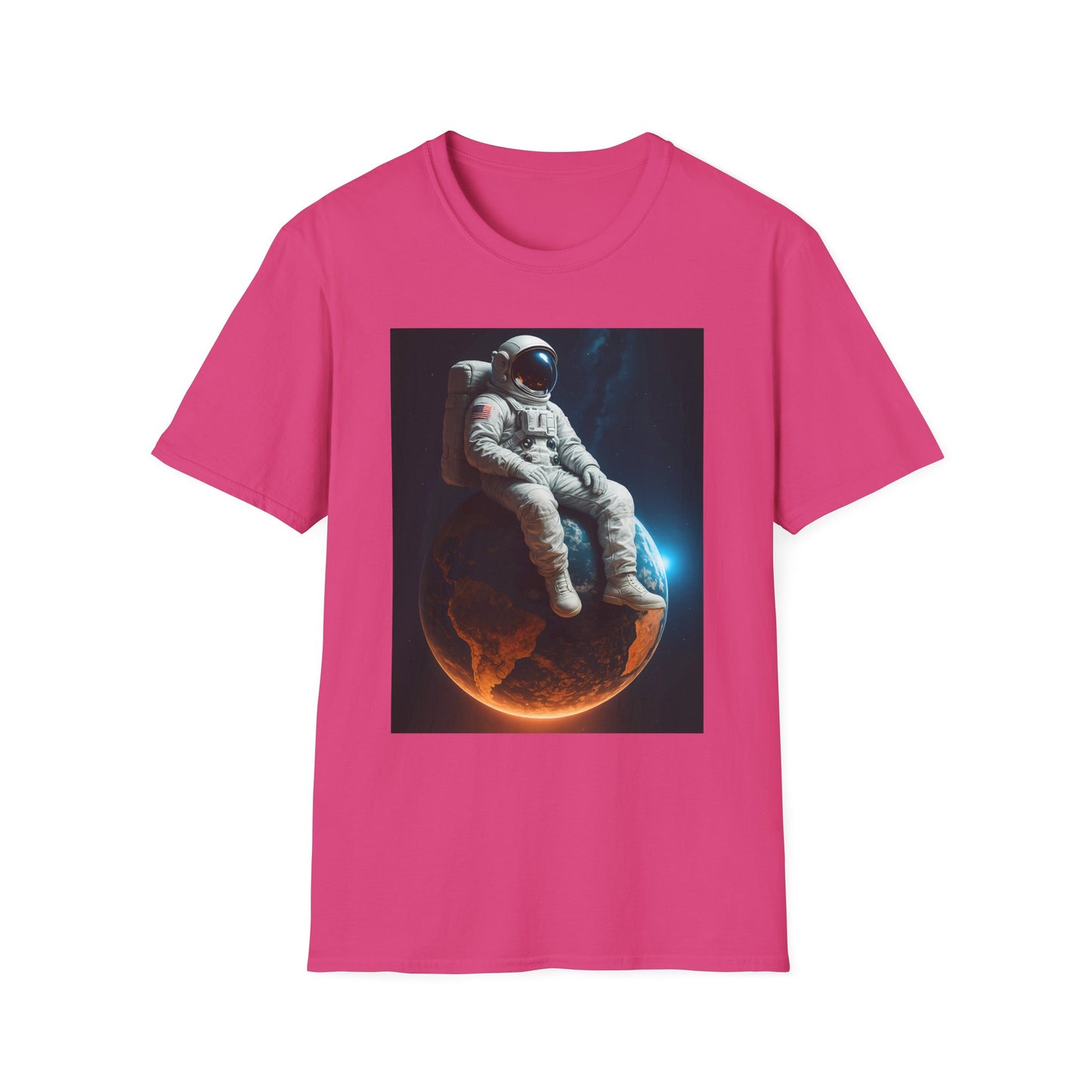 Sitting on an Earth, Cosmic Astronaut T-Shirt, Unisex Graphic Tee, Space Lover Gift, Casual Wear, Astronomy Fan Shirt, Graphic Tee, t-shirt, tshirt, png
