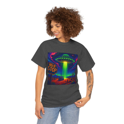 Area 51 Stop UFO Abduction T-Shirt — Neon Alien Invasion Tee