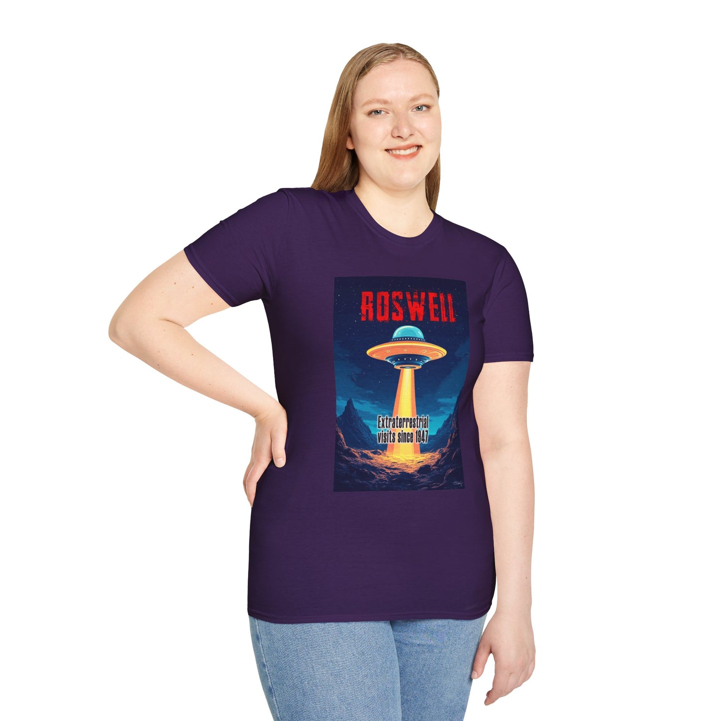 Roswell Alien Encounter Unisex T-Shirt, Retro Space UFO Tee, Sci-Fi Lovers Gift, Convention Wear, Extraterrestrial Tee, graphic design, png