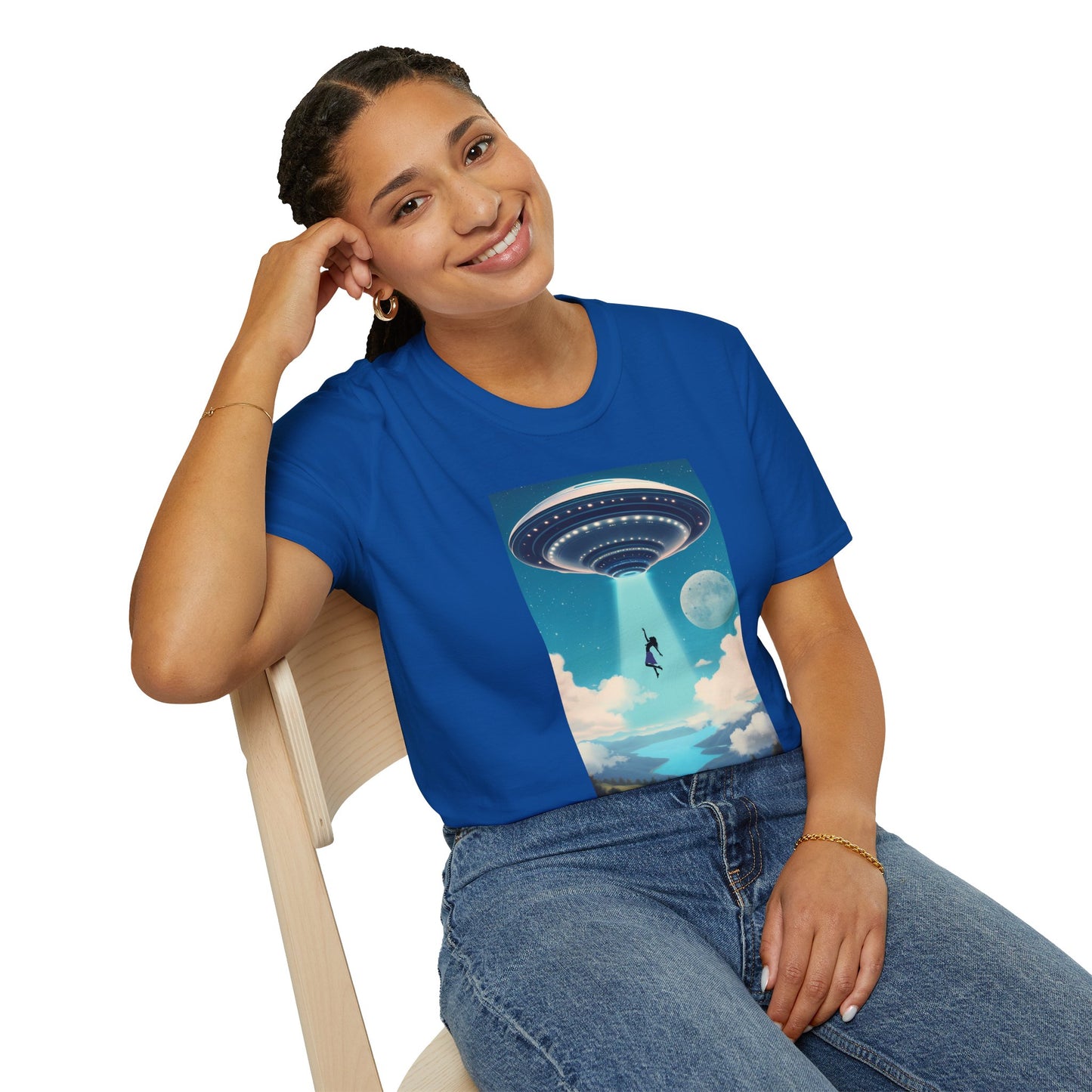 Cosmic Abduction Unisex T-Shirt | Space Alien Tee, UFO Graphic Shirt, Sci-Fi Fan Gift, Casual Style, Cool Vintage Look