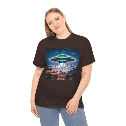 Retro Neon Alien UFO T-Shirt — "Conspiracy at DC" Graphic Tee