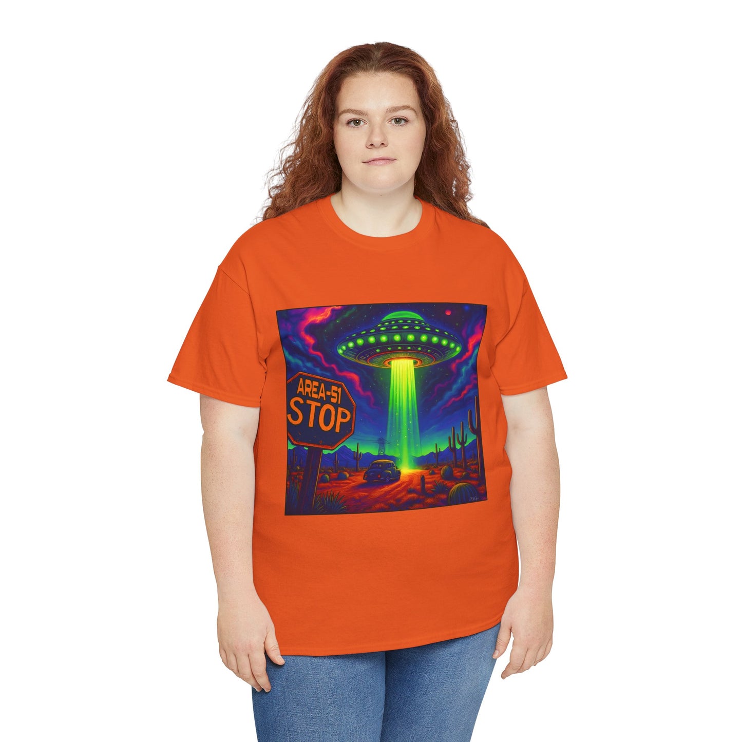 Area 51 Stop UFO Abduction T-Shirt — Neon Alien Invasion Tee