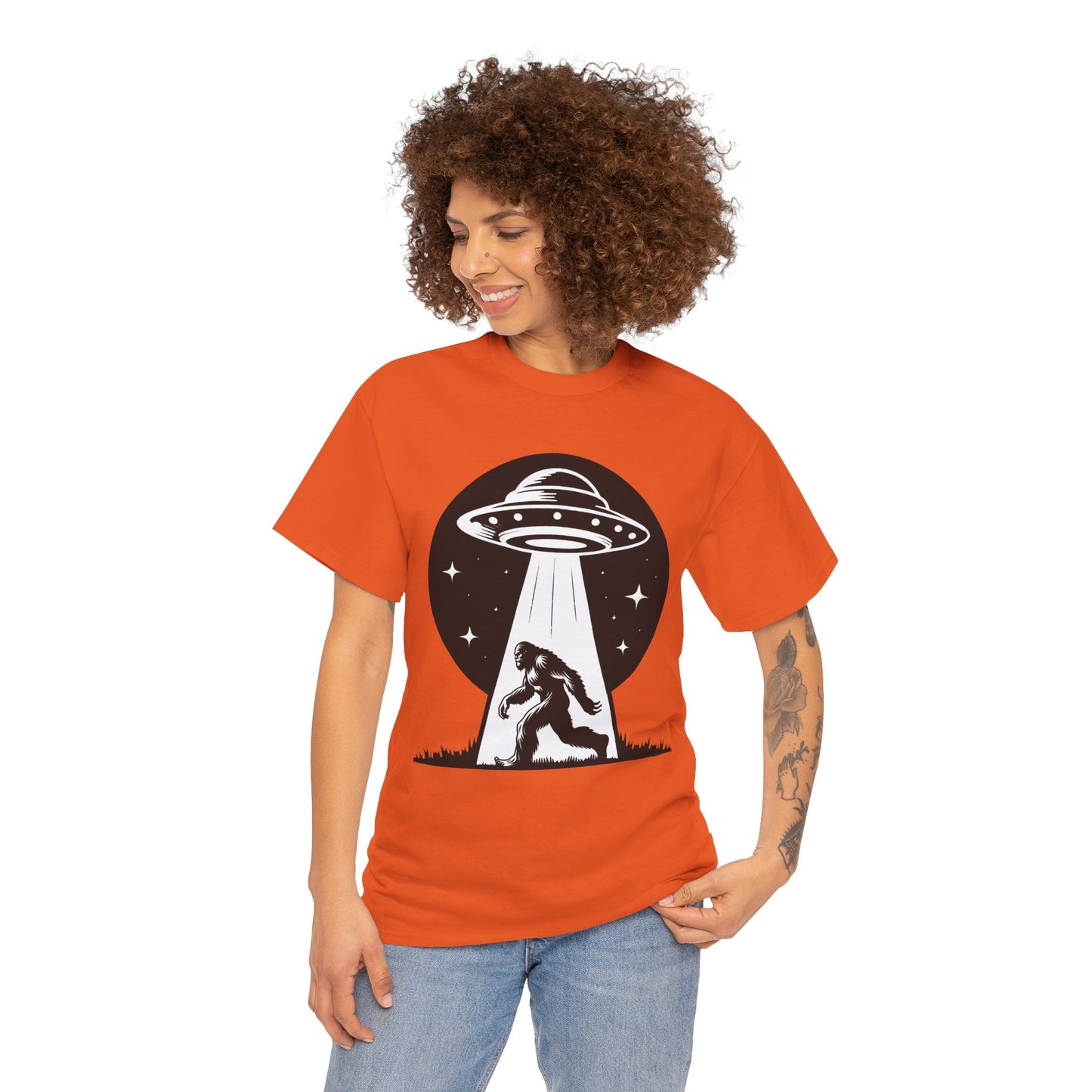 Bigfoot UFO Unisex Tee Graphic Design T-Shirt, GraphicTees, png, sublimation