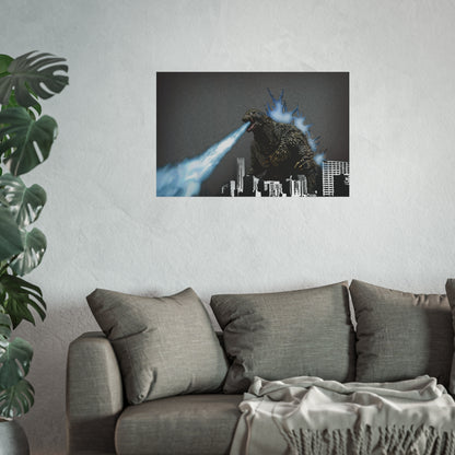 Godzilla Minus One, Fine Art Posters, Godzilla movie rendition, monsters, movies, posters, canvas, fine art, graphic design, png, CanvasPrints