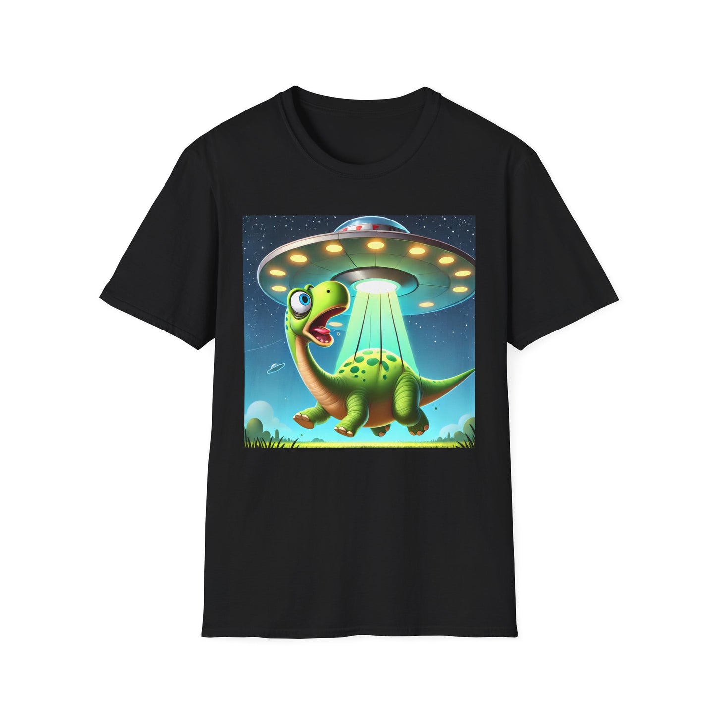 Cute Alien Dinosaur Unisex T-Shirt, Fun Graphic Tee, Kids & Adults, Space Theme, Playful Gift Idea, Birthday, Casual Wear