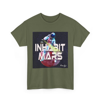 Inhabit Mars, Unisex Heavy Cotton Tee, Space, SpaceX, Universe, UFO, multiverse, graphic design, png, graphic design, t-shirts, tee