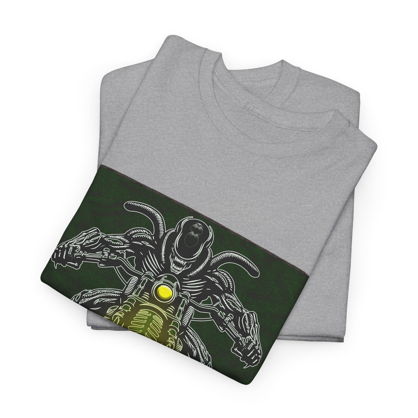 Alien Biker Neon Sci‑Fi Motorcycle T-Shirt
