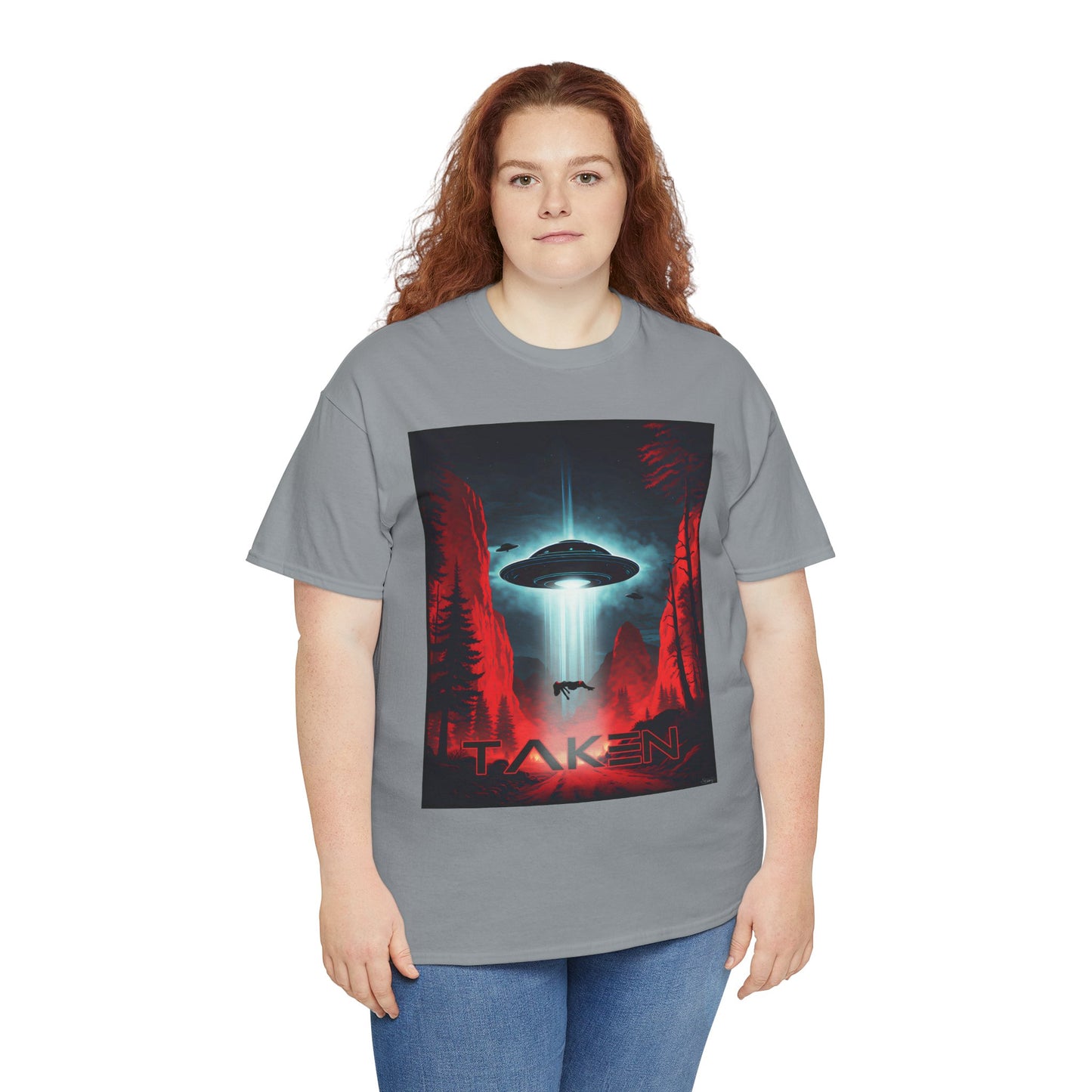 Taken, Unisex Heavy Cotton Tee, UFO inspired t-shirt, graphic design, art, png, t-shirts, tshirts, tee