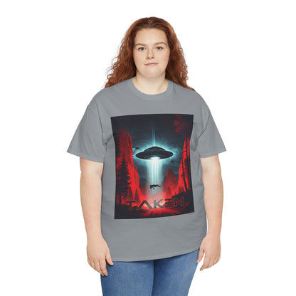 Taken, Unisex Heavy Cotton Tee, UFO inspired t-shirt, graphic design, art, png, t-shirts, tshirts, tee