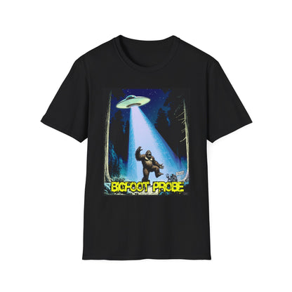 Bigfoot Probe Unisex Softstyle T-Shirt - Fun UFO Graphic Tee, Perfect Gift, Halloween, Nerd Culture, Outdoors, Alien, Graphic tees, t-shirts, Graphic design, t-shirts, tees