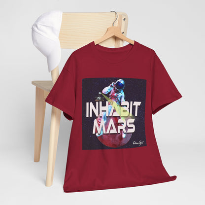 Inhabit Mars, Unisex Heavy Cotton Tee, Space, SpaceX, Universe, UFO, multiverse, graphic design, png, graphic design, t-shirts, tee
