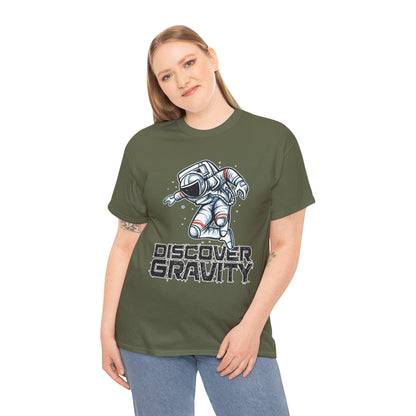 Discover Gravity. Unisex Heavy Cotton Tee - Fun Astronaut, Astronomy Graphic Tee - Unisex graphic design, png Express Delivery available