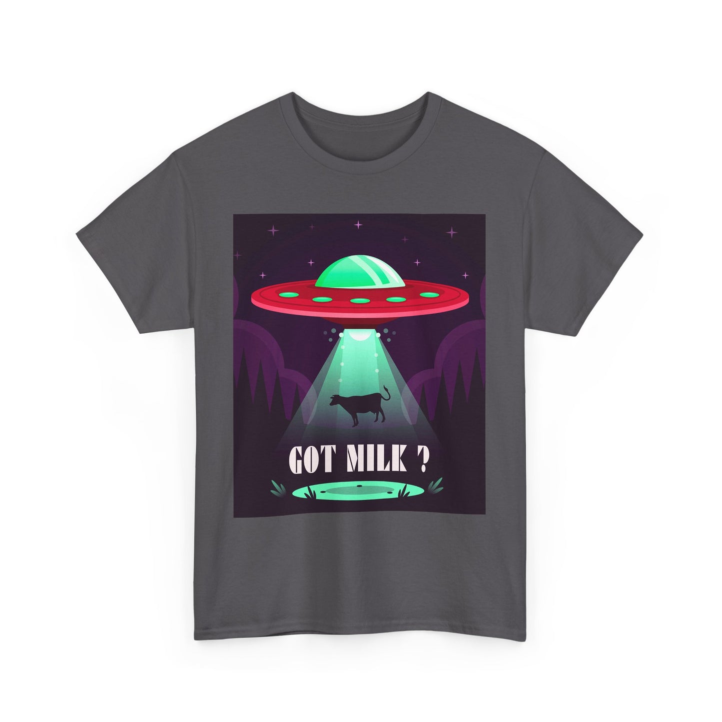 Got Milk? Unisex Heavy Cotton Tee, UFO abduction, comedy, funny, t-shirt, t-shirt, graphic design, tee, png