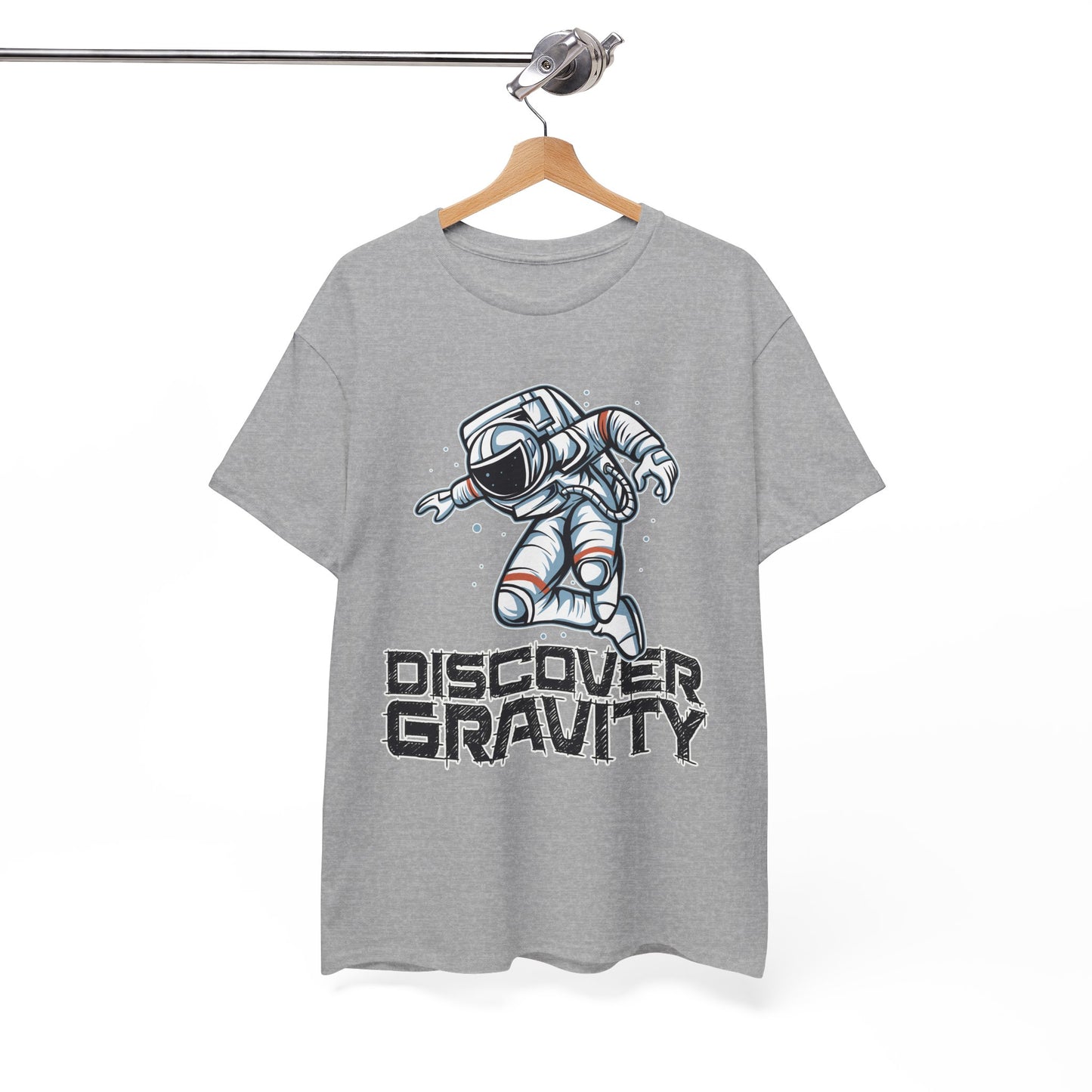 Discover Gravity. Unisex Heavy Cotton Tee - Fun Astronaut, Astronomy Graphic Tee - Unisex graphic design, png Express Delivery available