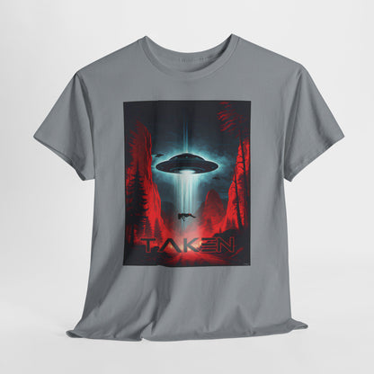 Taken, Unisex Heavy Cotton Tee, UFO inspired t-shirt, graphic design, art, png, t-shirts, tshirts, tee