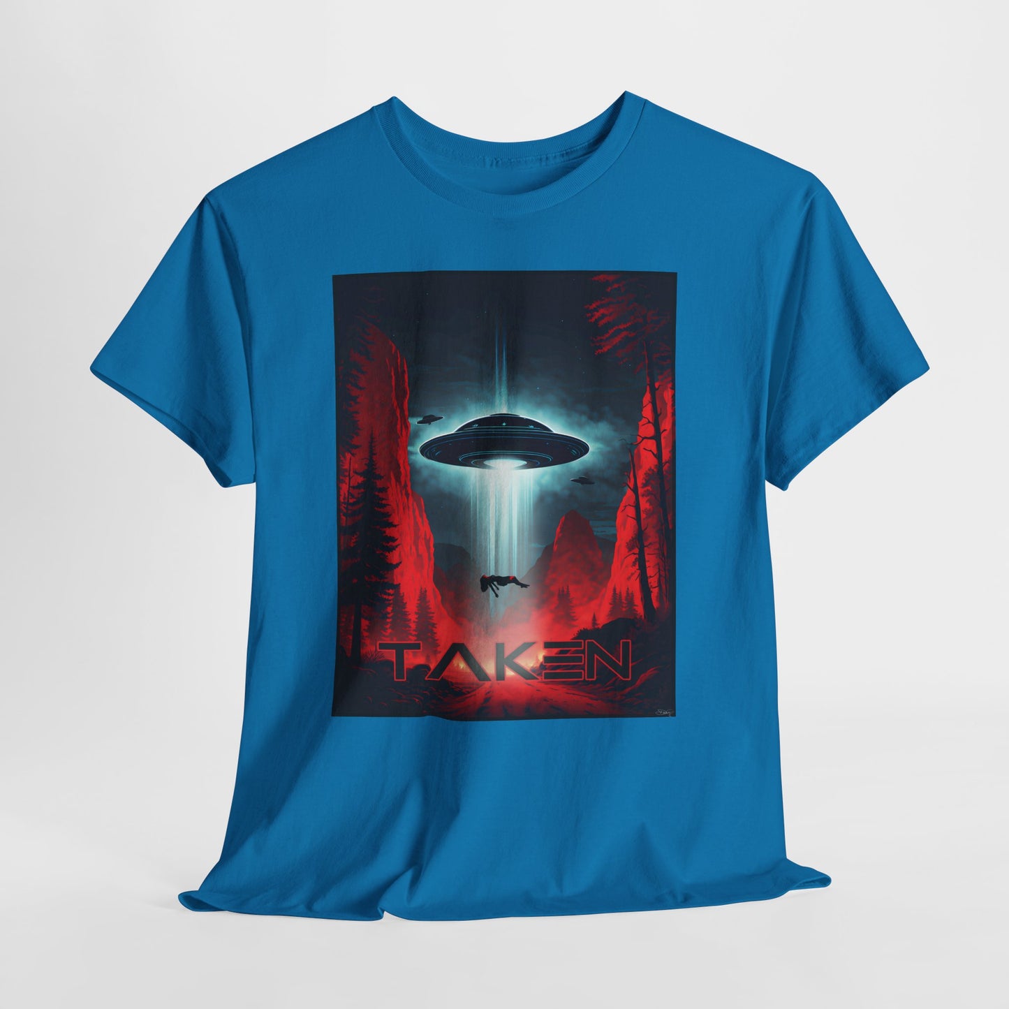 Taken, Unisex Heavy Cotton Tee, UFO inspired t-shirt, graphic design, art, png, t-shirts, tshirts, tee
