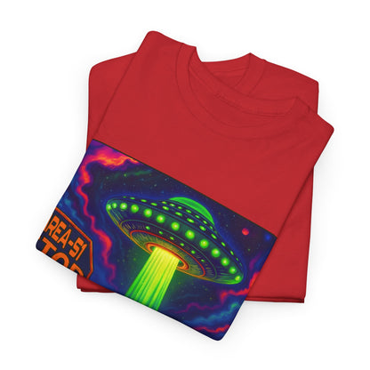 Area 51 Stop UFO Abduction T-Shirt — Neon Alien Invasion Tee