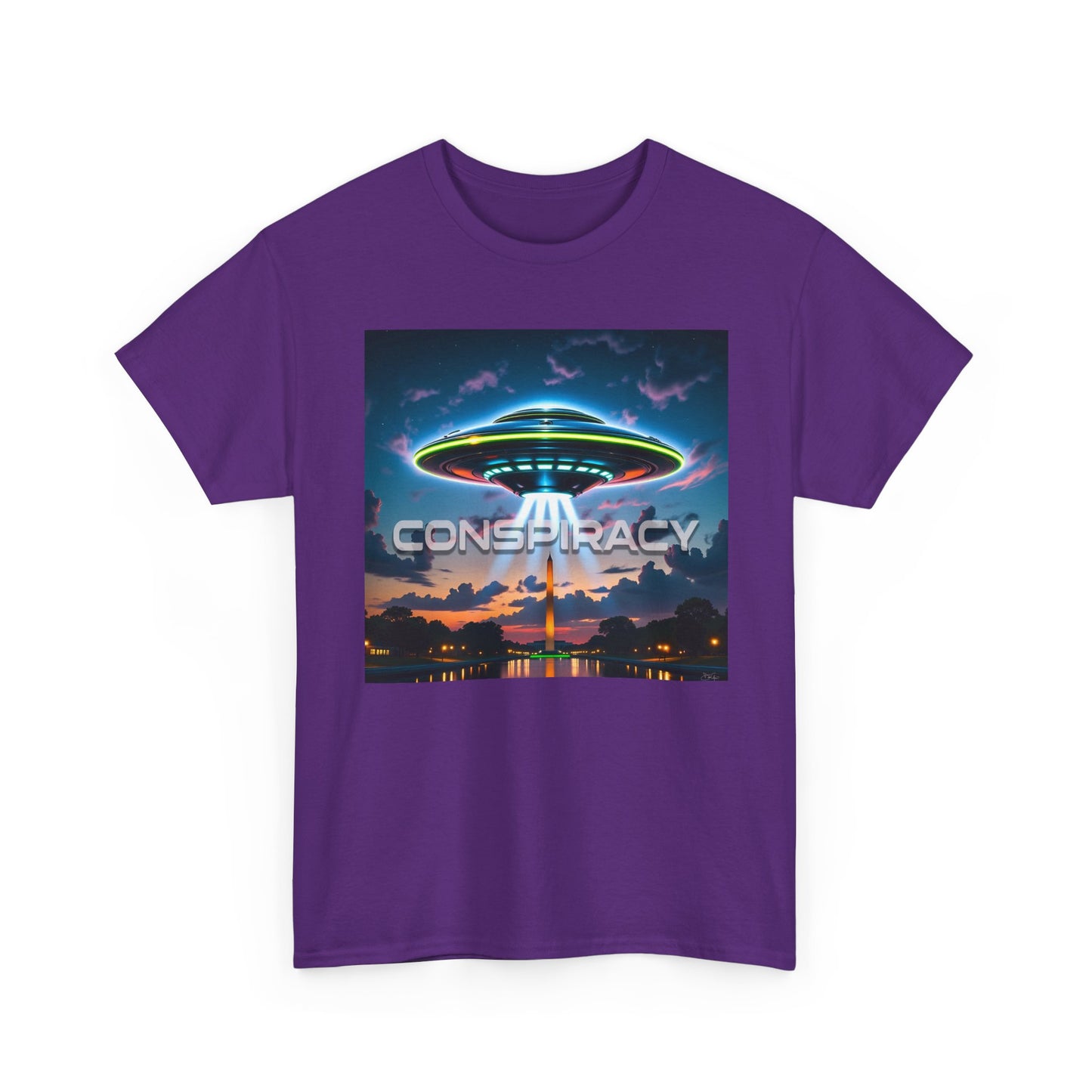 Retro Neon Alien UFO T-Shirt — "Conspiracy at DC" Graphic Tee