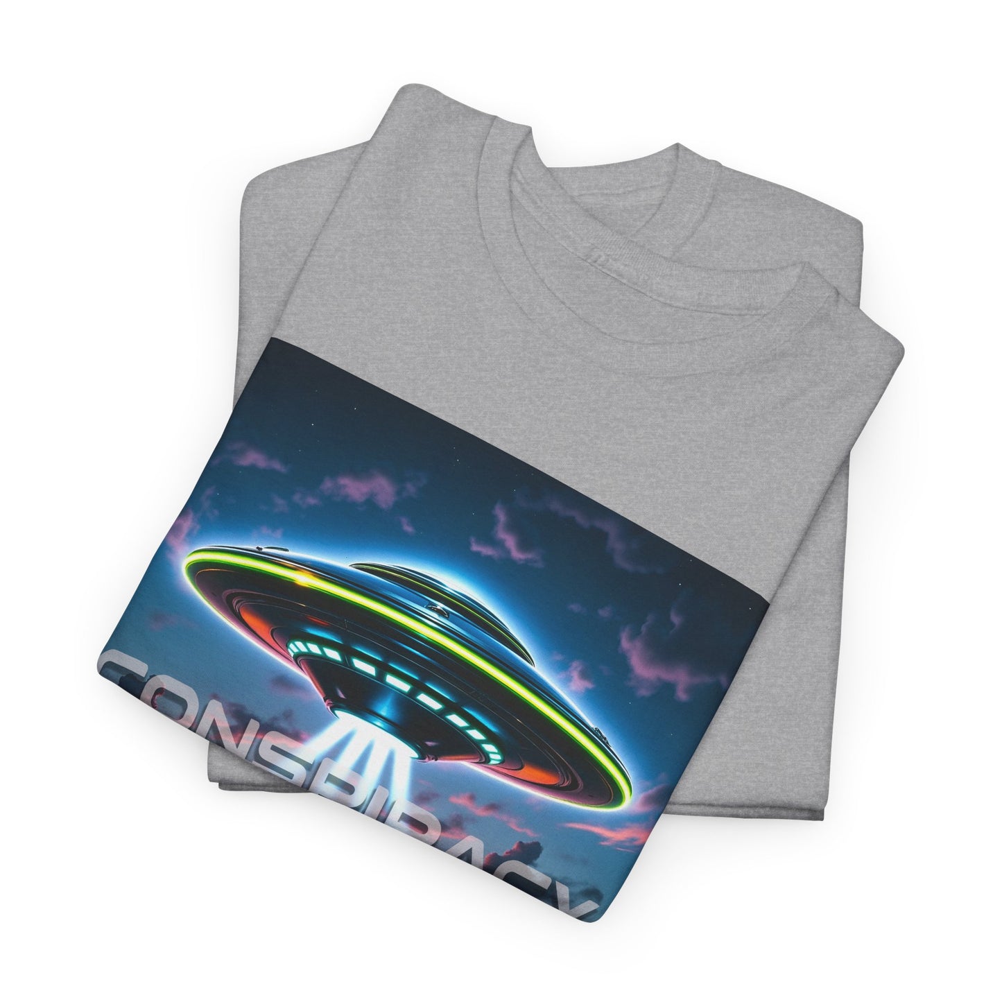Retro Neon Alien UFO T-Shirt — "Conspiracy at DC" Graphic Tee
