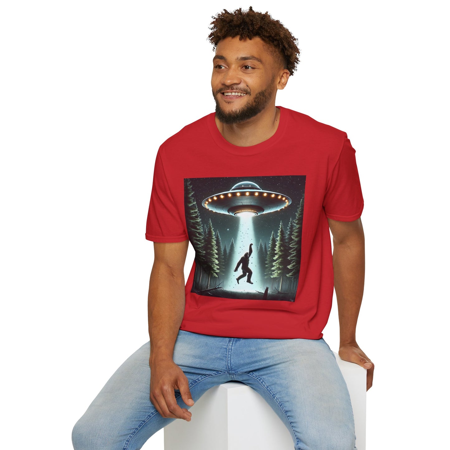 Funny UFO Abduction Unisex T-Shirt, Alien Theme Tee, Gift for Sci-Fi Lovers, Cool Graphic Shirt, Quirky Apparel, Unique Vintage Style