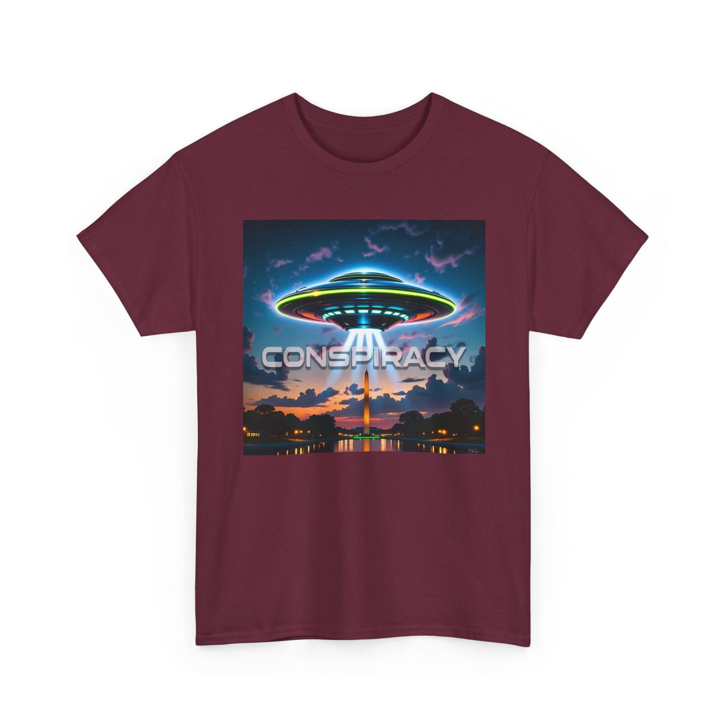 Retro Neon Alien UFO T-Shirt — "Conspiracy at DC" Graphic Tee