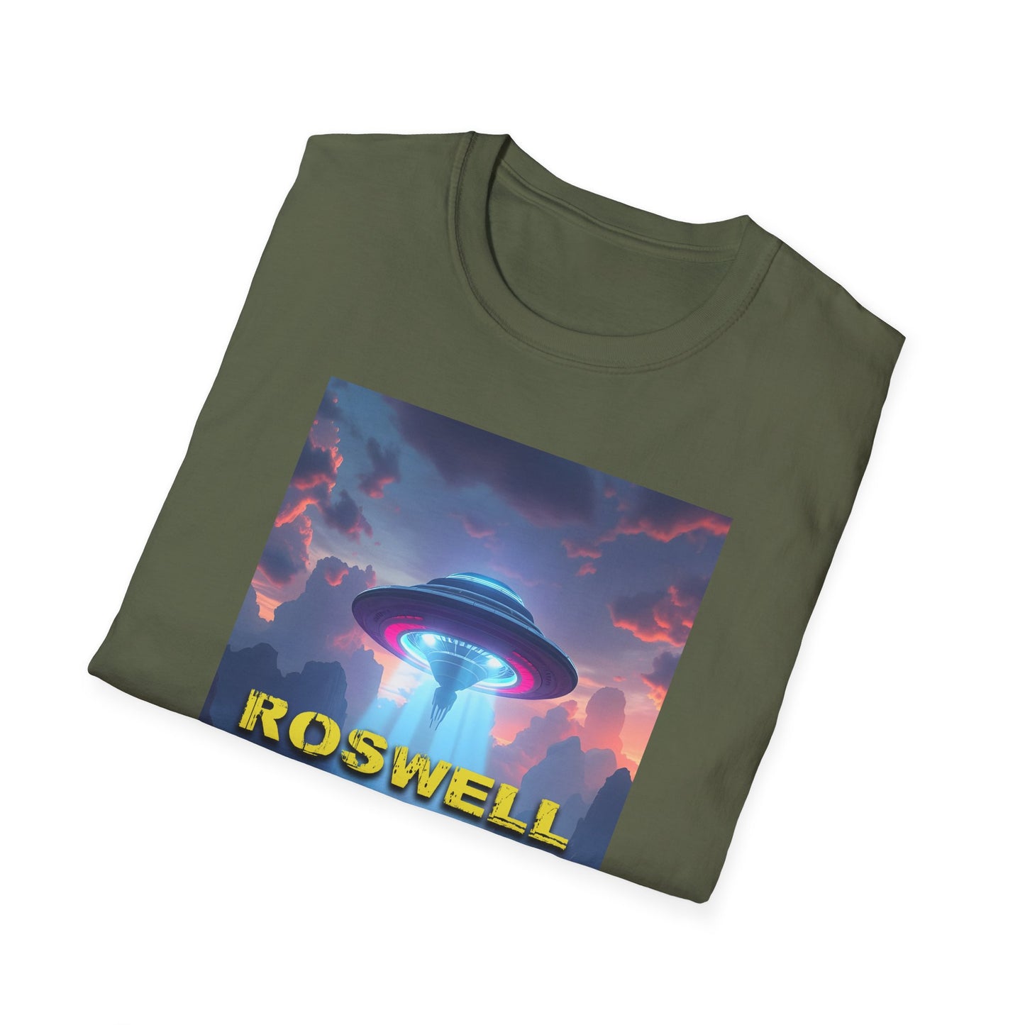 Roswell Probed Retro T-Shirt - Alien UFO Lover Gift, Sci-Fi Apparel, Extraterrestrial Tee, Unisex Softstyle Clothing, graphic design, png