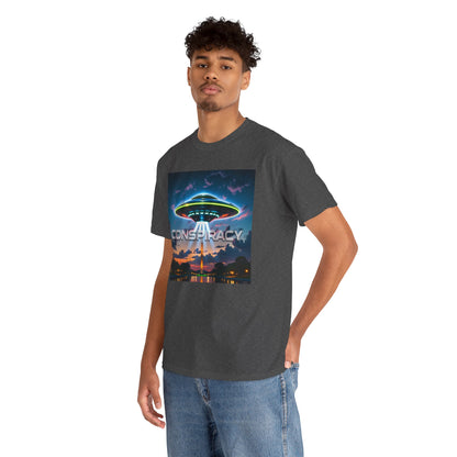 Retro Neon Alien UFO T-Shirt — "Conspiracy at DC" Graphic Tee