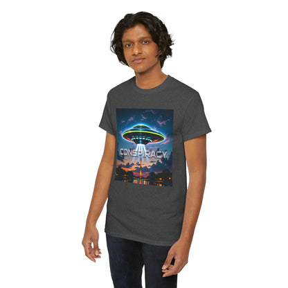 Retro Neon Alien UFO T-Shirt — "Conspiracy at DC" Graphic Tee