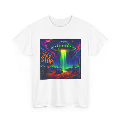 Area 51 Stop UFO Abduction T-Shirt — Neon Alien Invasion Tee