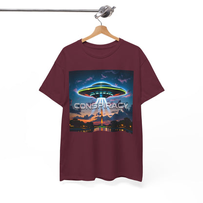 Retro Neon Alien UFO T-Shirt — "Conspiracy at DC" Graphic Tee
