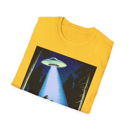 Bigfoot Probe Unisex Softstyle T-Shirt - Fun UFO Graphic Tee, Perfect Gift, Halloween, Nerd Culture, Outdoors, Alien, Graphic tees, t-shirts, Graphic design, t-shirts, tees
