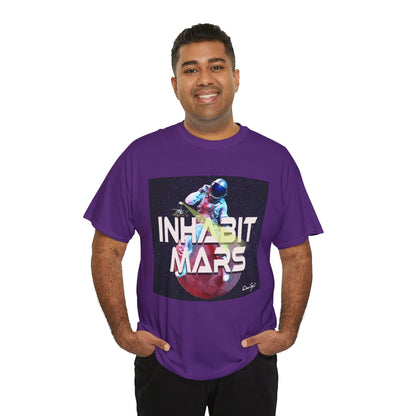 Inhabit Mars, Unisex Heavy Cotton Tee, Space, SpaceX, Universe, UFO, multiverse, graphic design, png, graphic design, t-shirts, tee