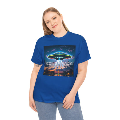 Retro Neon Alien UFO T-Shirt — "Conspiracy at DC" Graphic Tee