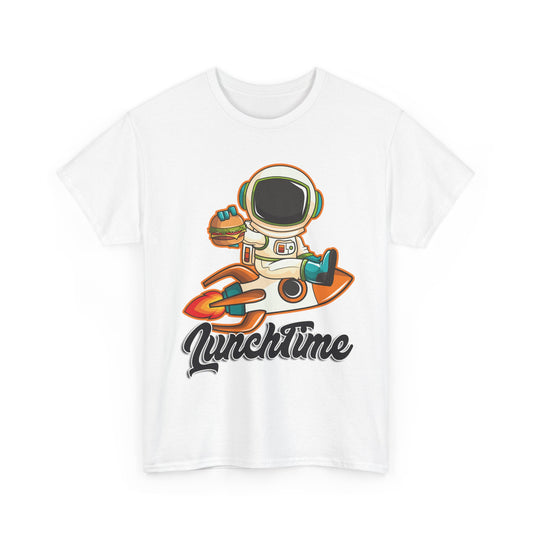 Astronaut Lunchtime Unisex Heavy Cotton Tee - Fun Graphic T-Shirt for Space Lovers, GraphicTees, png, t-shirts, tshirts