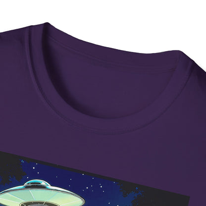 Bigfoot Probe Unisex Softstyle T-Shirt - Fun UFO Graphic Tee, Perfect Gift, Halloween, Nerd Culture, Outdoors, Alien, Graphic tees, t-shirts, Graphic design, t-shirts, tees