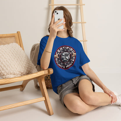 Certified Bounty Hunter, Unisex Heavy Cotton Tee, comedy, bulldog, print design, png, GraphicTees