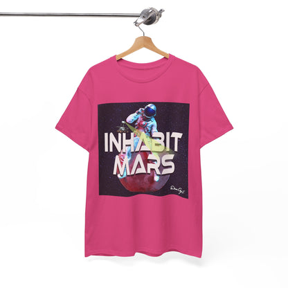 Inhabit Mars, Unisex Heavy Cotton Tee, Space, SpaceX, Universe, UFO, multiverse, graphic design, png, graphic design, t-shirts, tee
