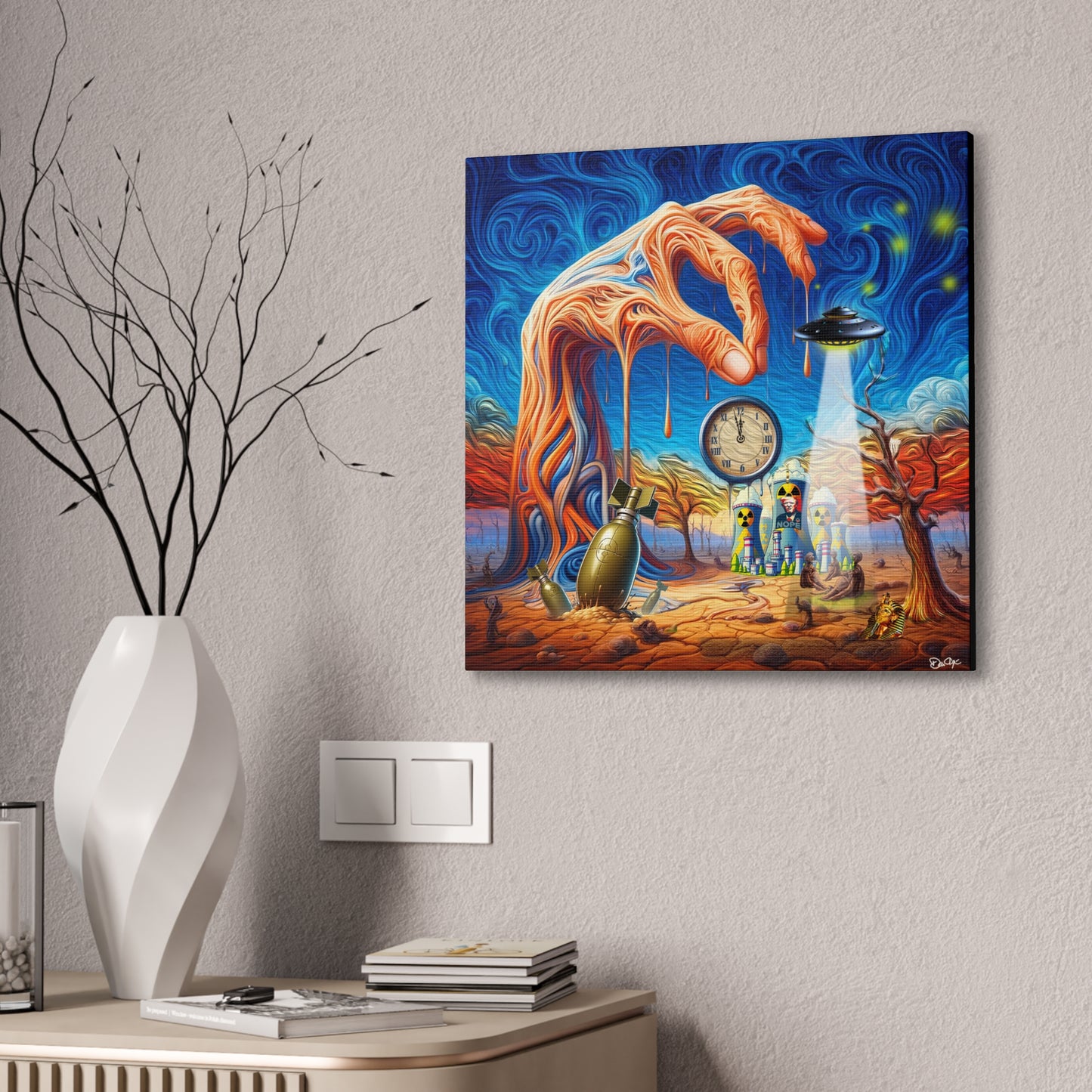 Two Minutes till Midnight, Canvas Stretched, 0.75", doomsday, funny, comedy, graphic design, png, svg