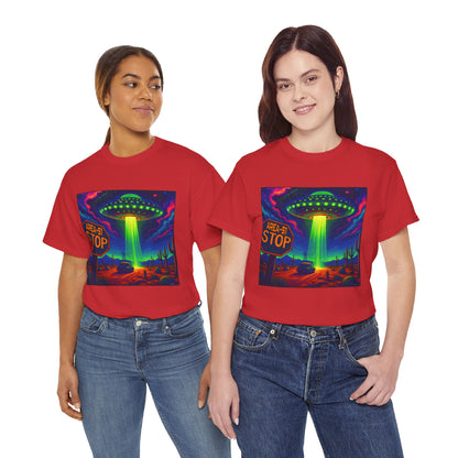 Area 51 Stop UFO Abduction T-Shirt — Neon Alien Invasion Tee