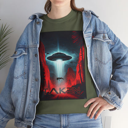 Taken, Unisex Heavy Cotton Tee, UFO inspired t-shirt, graphic design, art, png, t-shirts, tshirts, tee