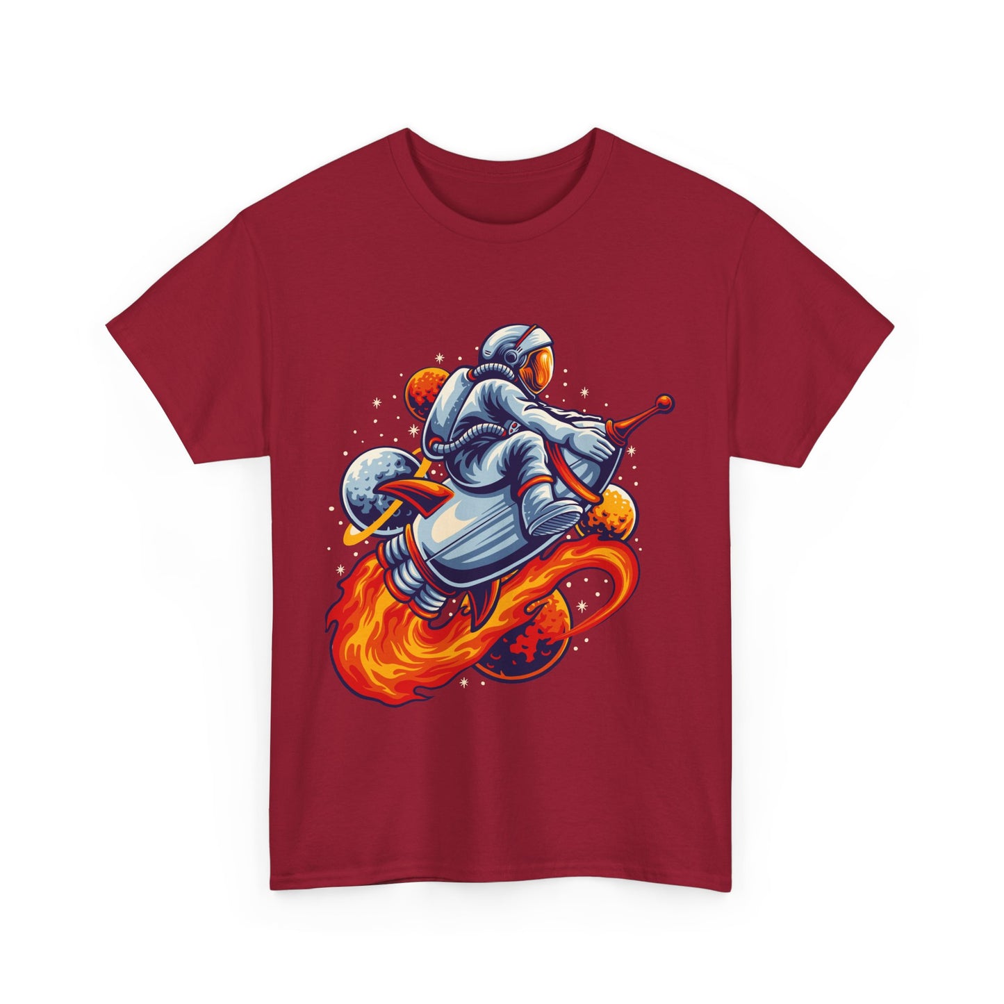 Retro Space Explorer Unisex Heavy Cotton Tee, graphic designed, tees, t-shirt, t-shirts, png