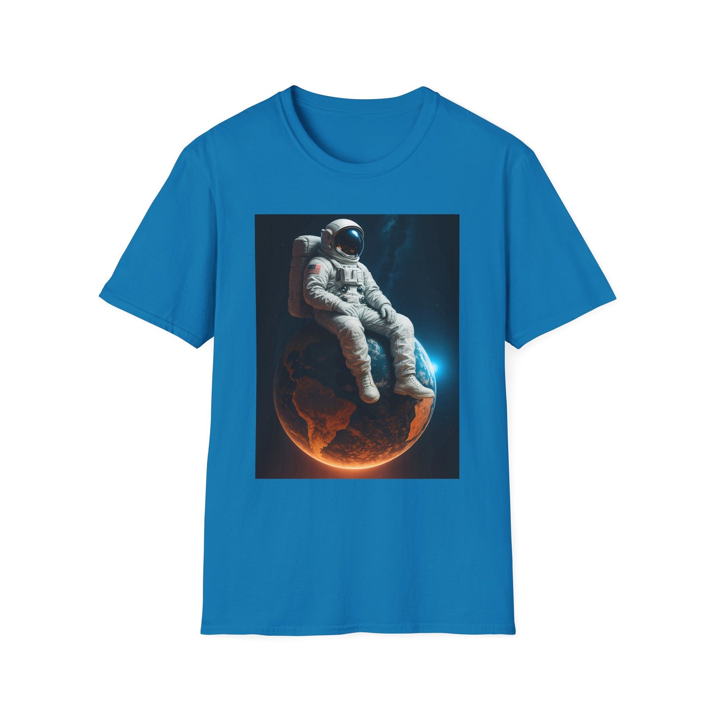 Sitting on an Earth, Cosmic Astronaut T-Shirt, Unisex Graphic Tee, Space Lover Gift, Casual Wear, Astronomy Fan Shirt, Graphic Tee, t-shirt, tshirt, png