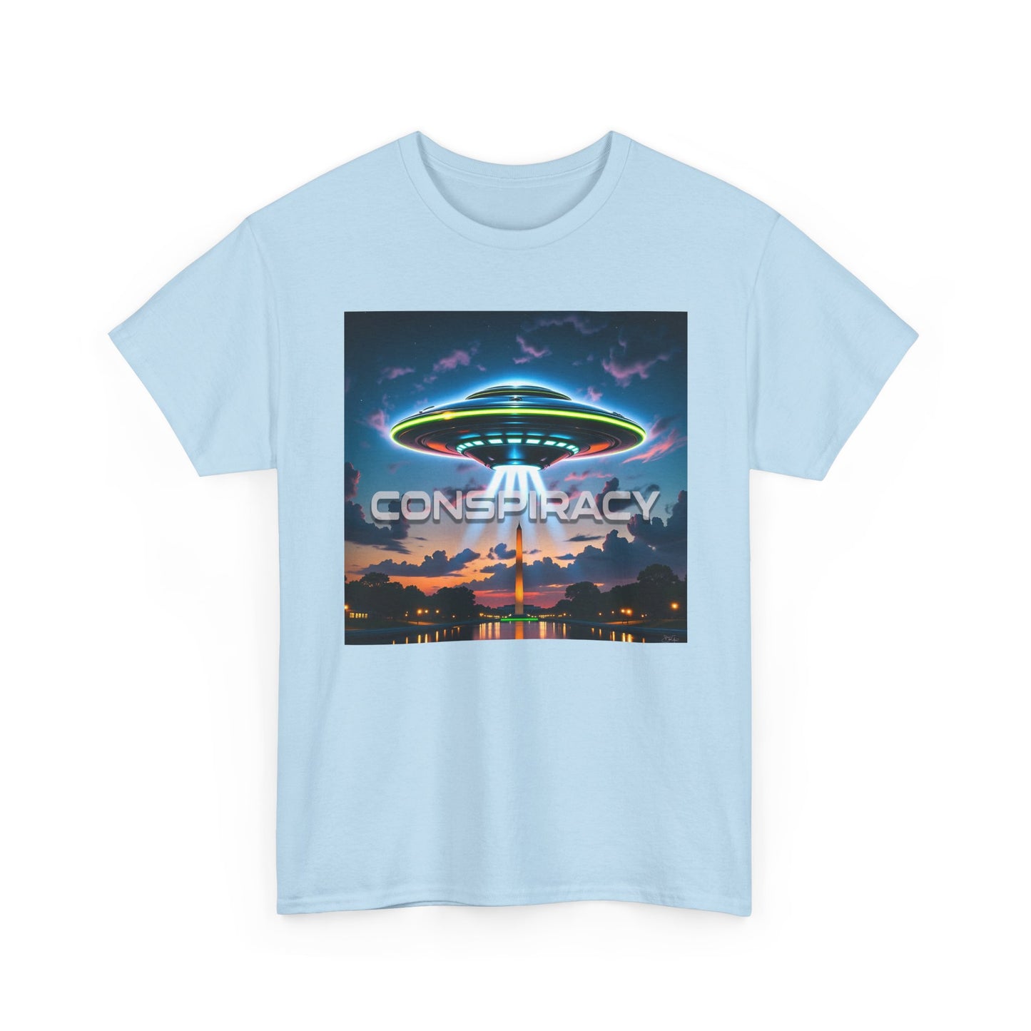 Retro Neon Alien UFO T-Shirt — "Conspiracy at DC" Graphic Tee
