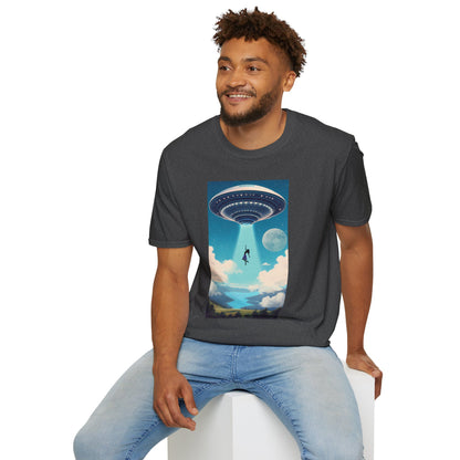 Cosmic Abduction Unisex T-Shirt | Space Alien Tee, UFO Graphic Shirt, Sci-Fi Fan Gift, Casual Style, Cool Vintage Look