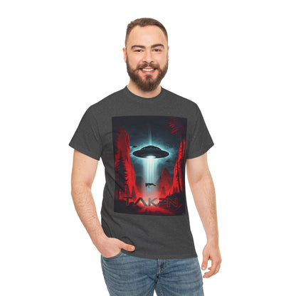 Taken, Unisex Heavy Cotton Tee, UFO inspired t-shirt, graphic design, art, png, t-shirts, tshirts, tee