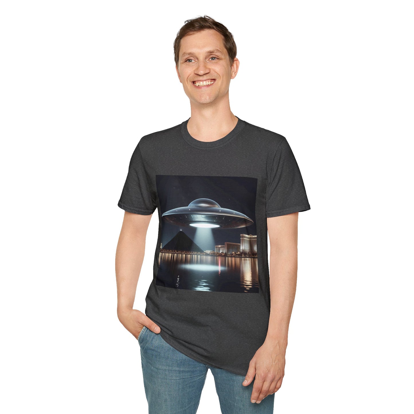 Vintage UFO Graphic Unisex T-Shirt, Retro Tee for Sci-Fi Lovers, Gift for Space Enthusiasts, Cool Alien Design, Unique Casual Wear
