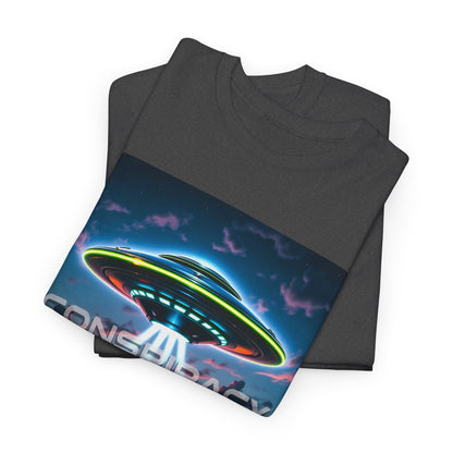 Retro Neon Alien UFO T-Shirt — "Conspiracy at DC" Graphic Tee